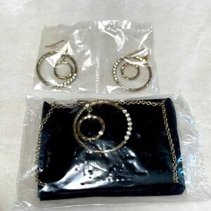 Double Hoop Necklace and Earring Set - Brand New in Sealed Plastic
